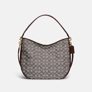 Coach Soft Tabby Hobo Oak Maple Signature Jacquard NWT $450